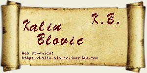 Kalin Blović vizit kartica